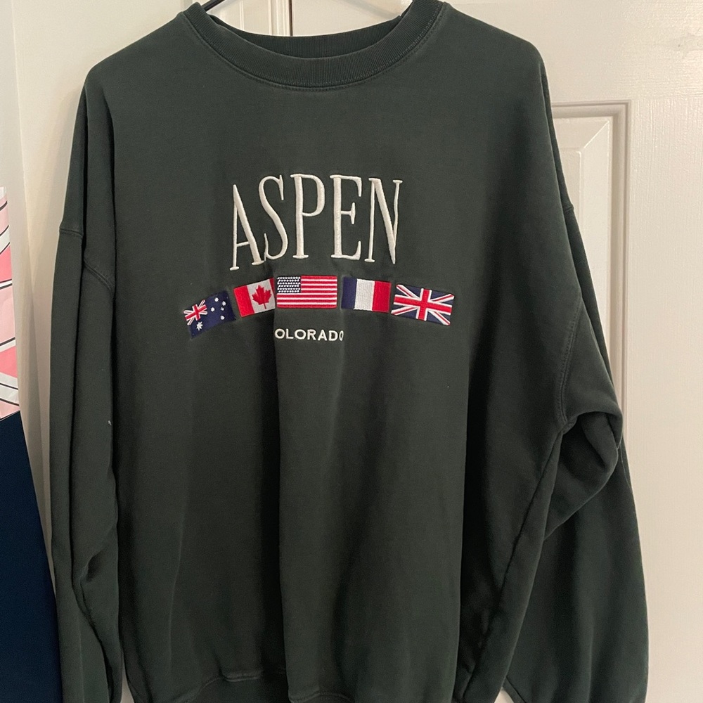 brandy melville green aspen crewneck